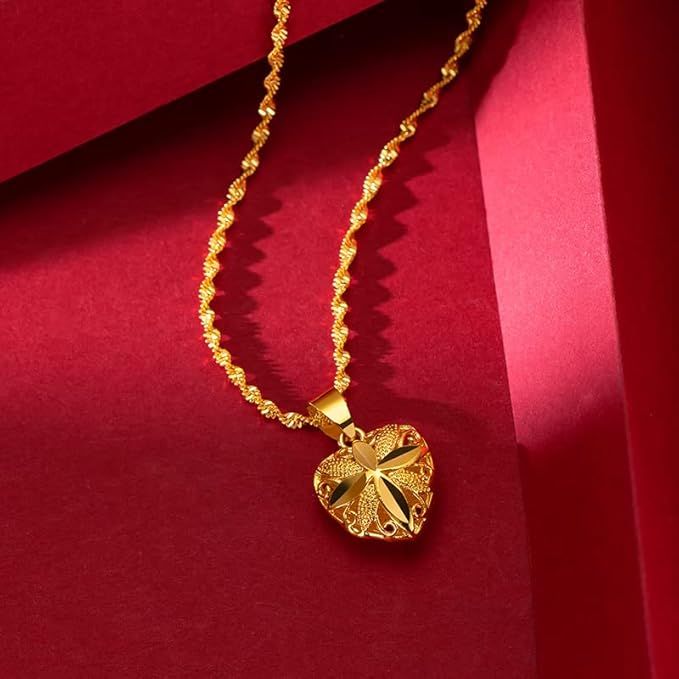 Elegant Gold Heart Necklace for Women